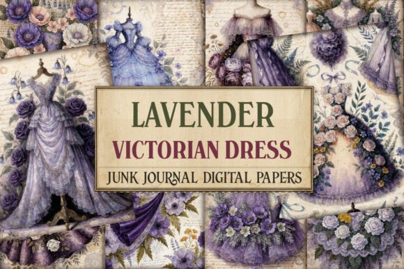 Lavender Victorian Dress Junk Journal