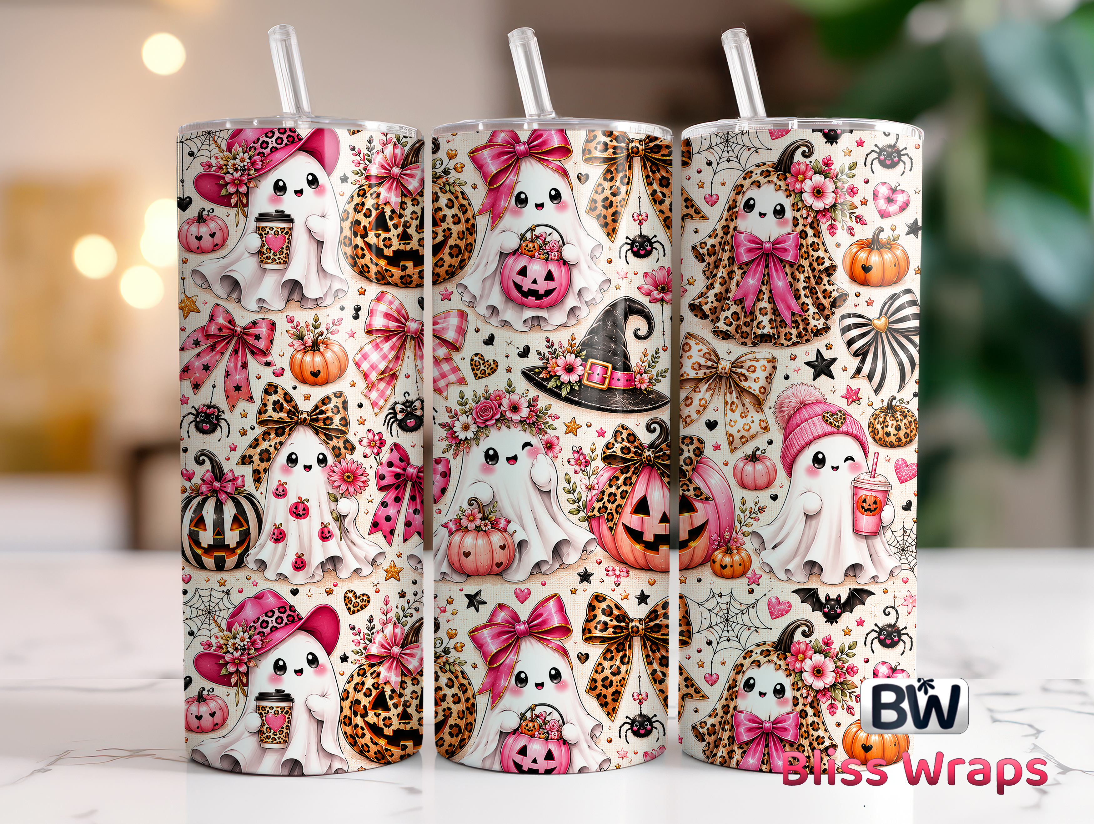 Leopard Halloween Tumbler Wrap