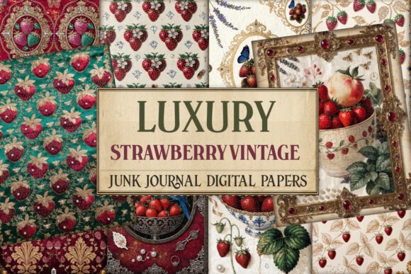 Luxury Strawberry Vintage Junk Journal