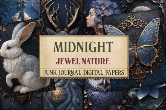 Midnight Jewel Nature Junk Journal Paper