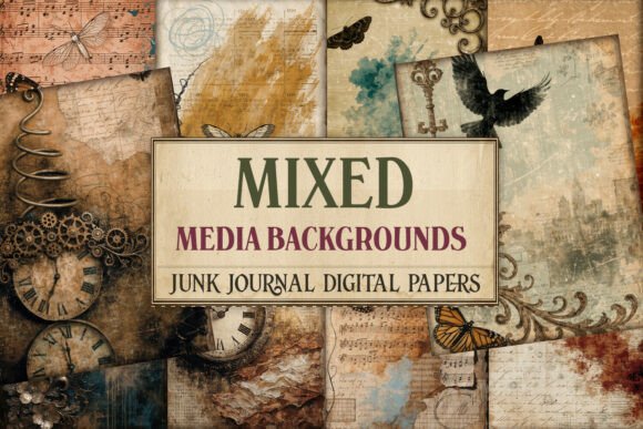 Mixed Media Backgrounds Junk Journal
