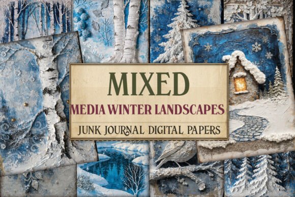 Mixed Media Winter Landscapes Junk Journ