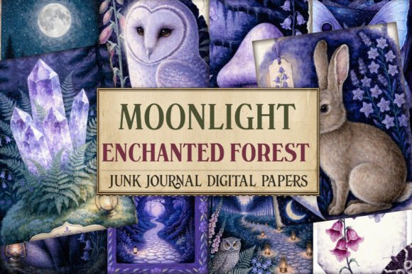 Moonlight Enchanted Forest Junk Journal