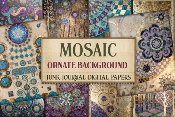 Mosaic Ornate Background Junk Journal