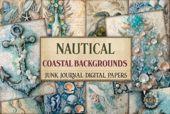 Nautical Coastal Backgrounds Junk Journa