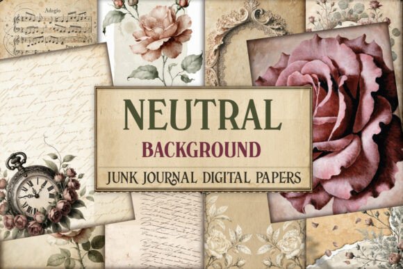 Neutral Background Junk Journal Paper