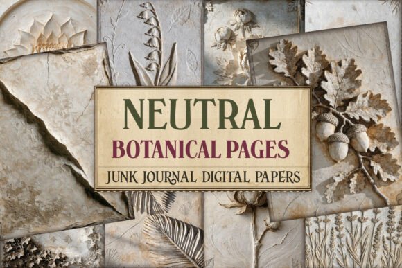 Neutral Botanical Pages Junk Journal