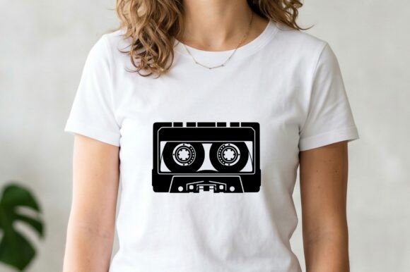 Open Cassette Tape Silhouette