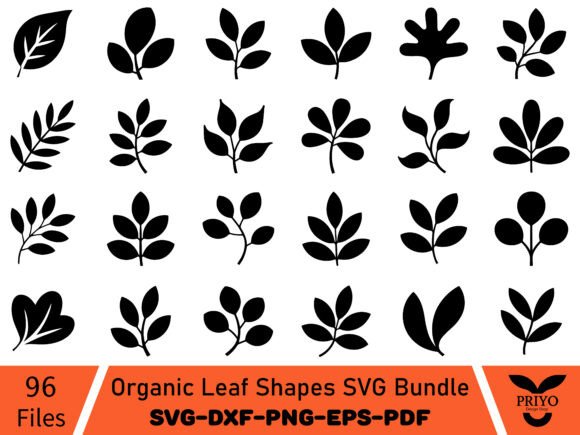 Organic Leaf Shapes SVG Bundle