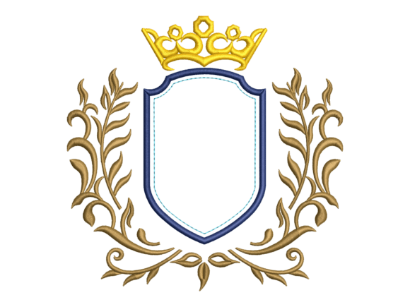 Ornamental Crowned Royal Shield Crest