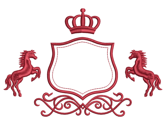 Ornate Royal Horse and Crown Crest