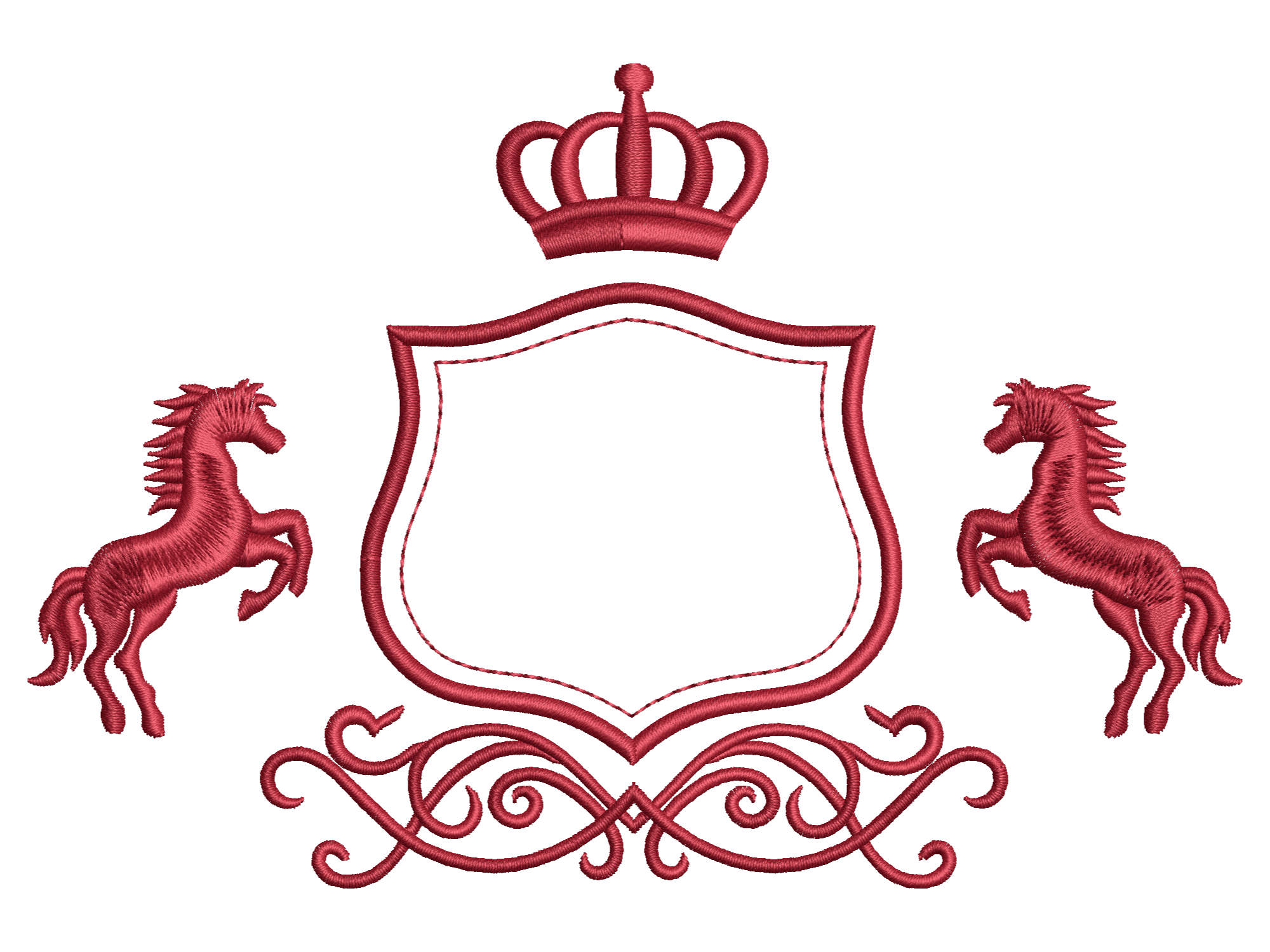 Ornate Royal Horse and Crown Crest