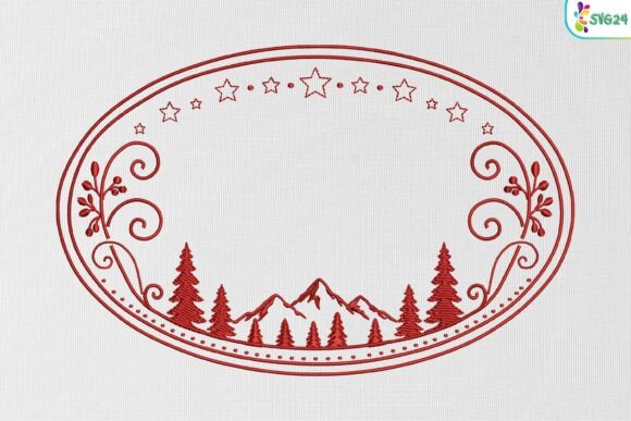Oval Nature Scene Border