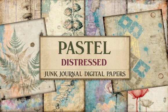 Pastel Distressed Junk Journal Paper