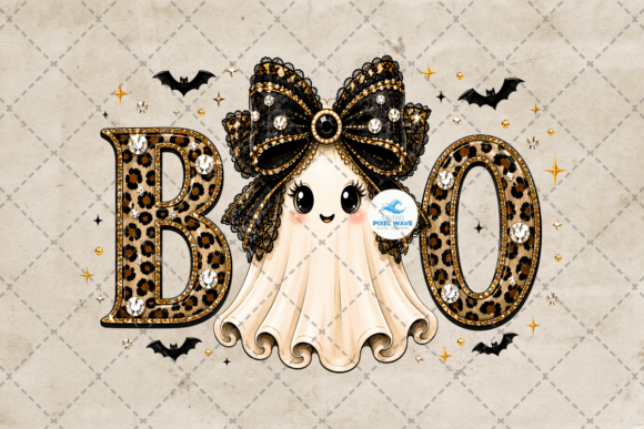 Preppy Coquette Ghost Boo Png