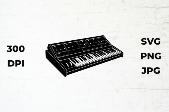 Retro Synth Keyboard Silhouette
