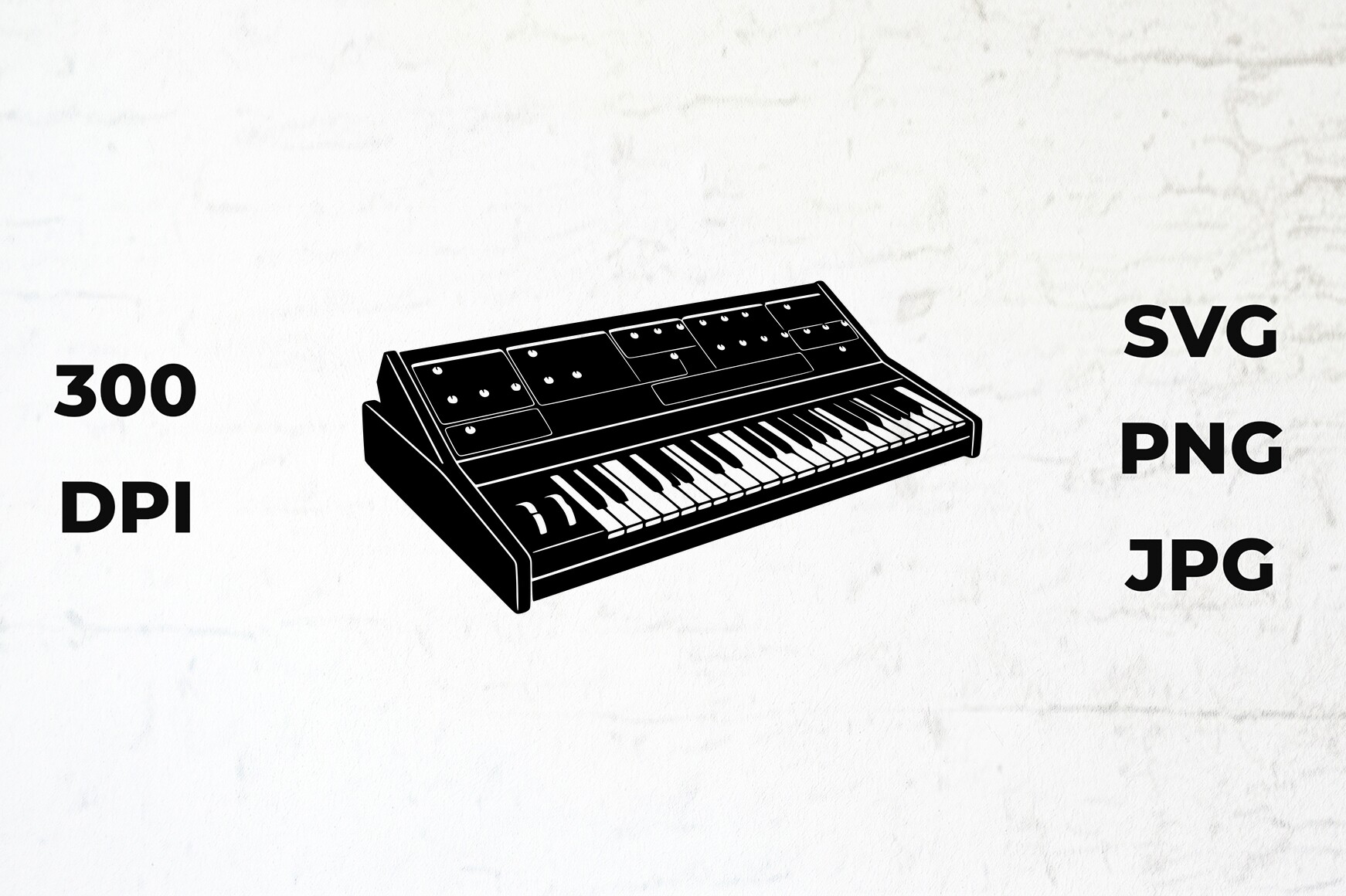 Retro Synth Keyboard Silhouette