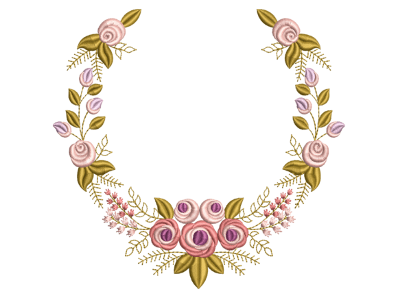 Rose and Wildflower Botanical Wreath