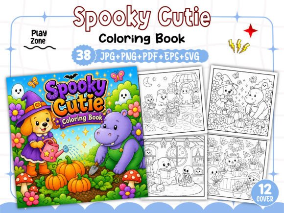 Spooky Cutie Coloring Book for Adults