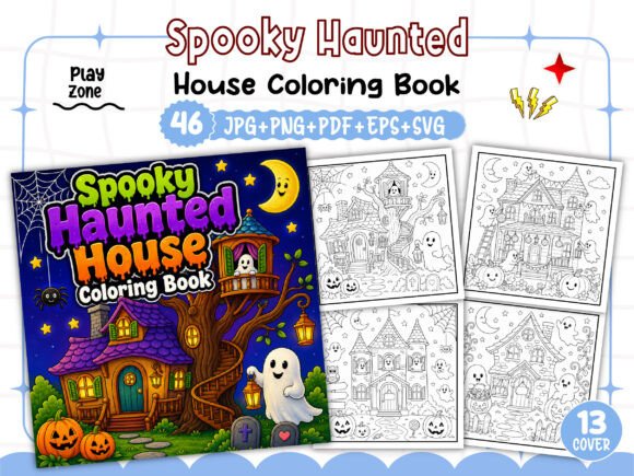 Spooky Haunted House Coloring Book