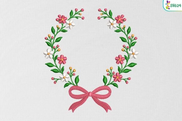 Spring Flower Bow Wreath
