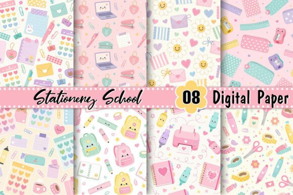 Stationery School Digital Paper