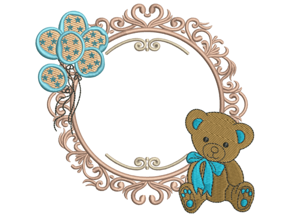 Teddy Bear Balloon Embroidery Frame