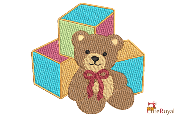 Teddy Bear with Toy Blocks