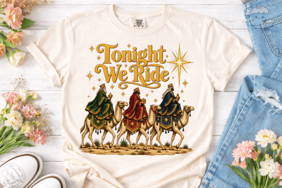 Three Wise Men Tonight We Ride PNG Tee