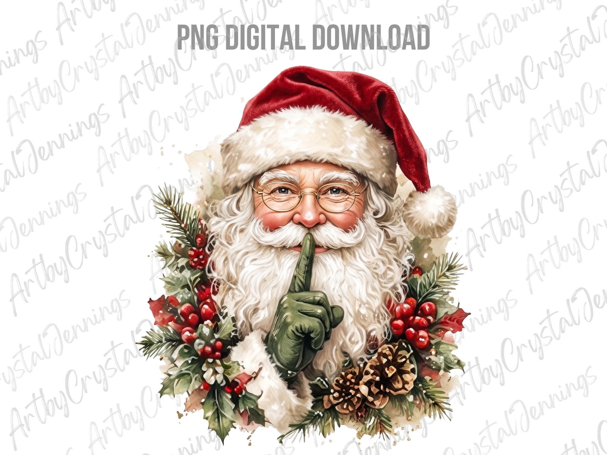 Vintage Christmas Santa Claus PNG