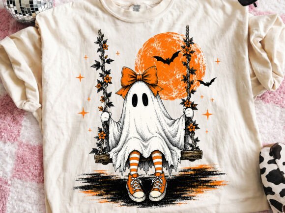 Vintage Halloween Ghost Witch PNG