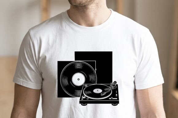 Vinyl Record Player Turntable Silhouette
