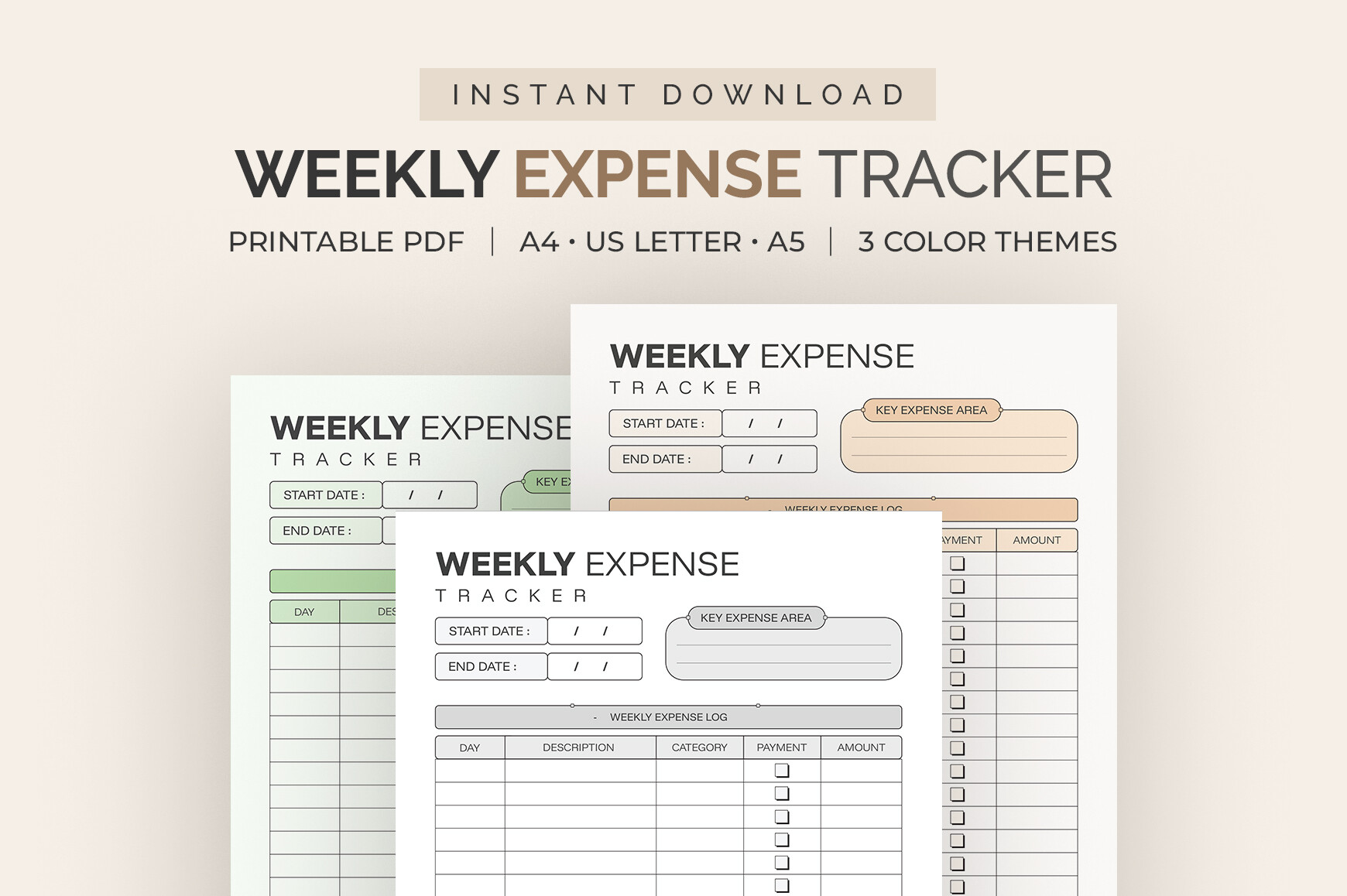 Weekly Expense Tracker | Spending Log