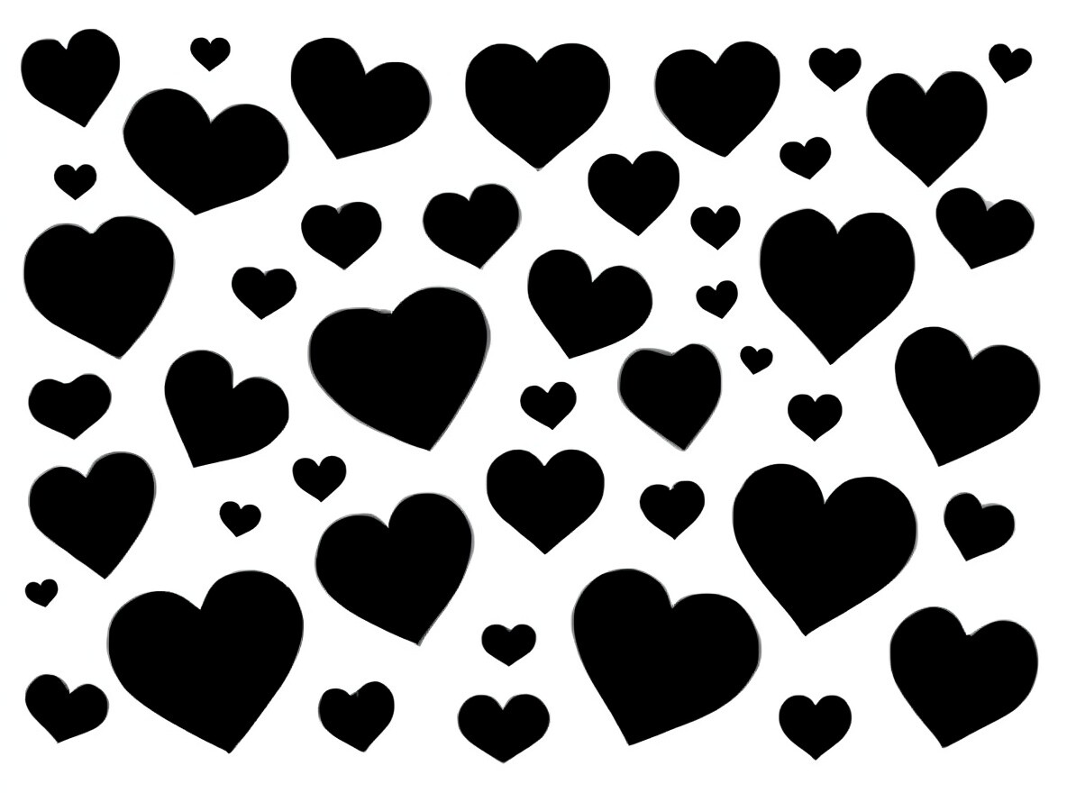 Collection of Black Heart Silhouettes