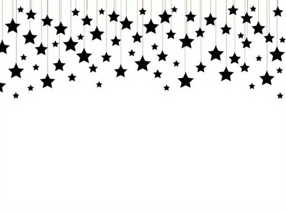 Pattern of Black Star Shapes of Across