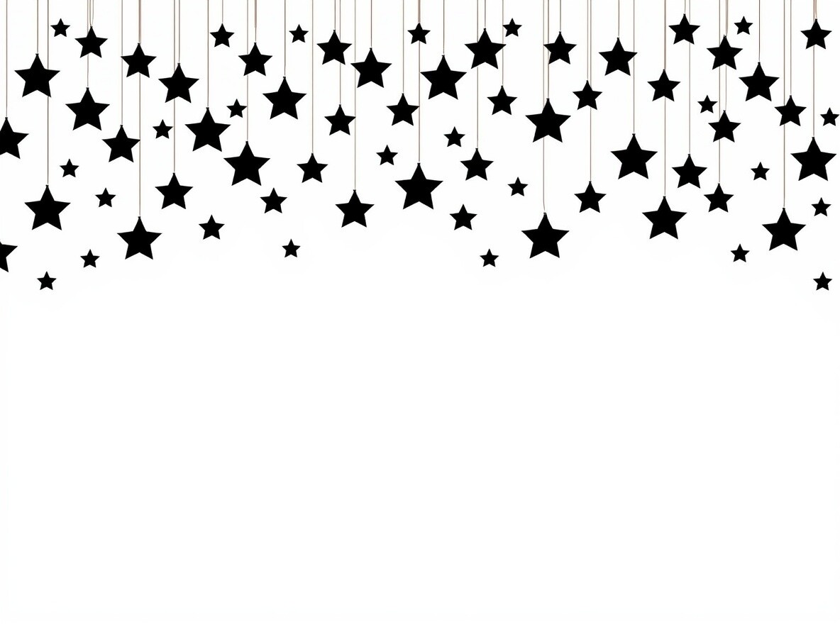 Pattern of Black Star Shapes of Across