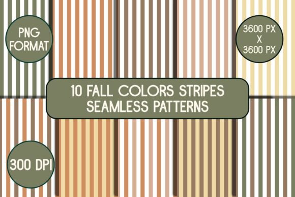 10 Fall Stripes Seamless Patterns