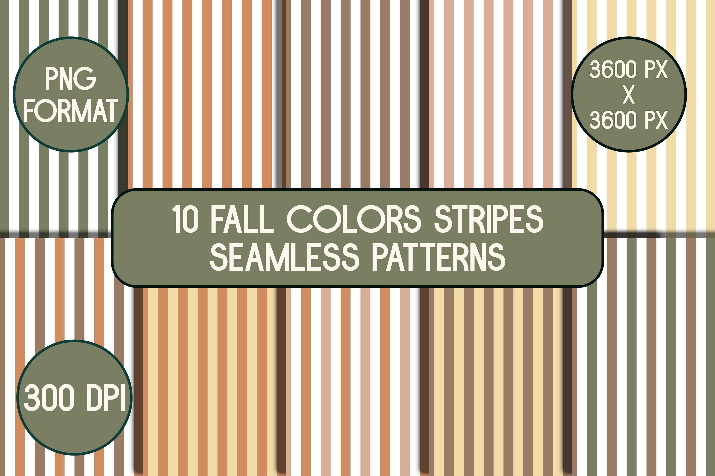 10 Fall Stripes Seamless Patterns