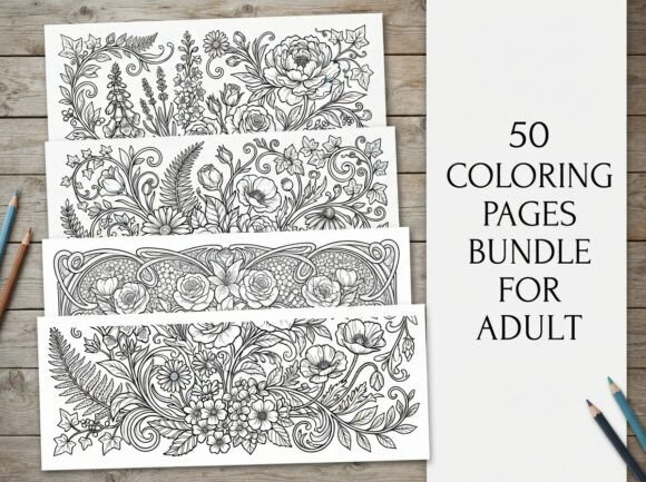 50 Floral Botanical Coloring Pages