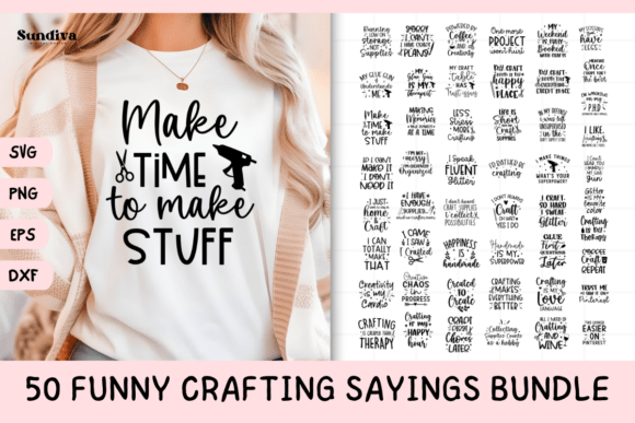 50 Funny Crafting Sayings SVG Bundle