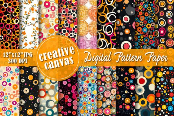 Abstract Circle Digital Paper Bundle