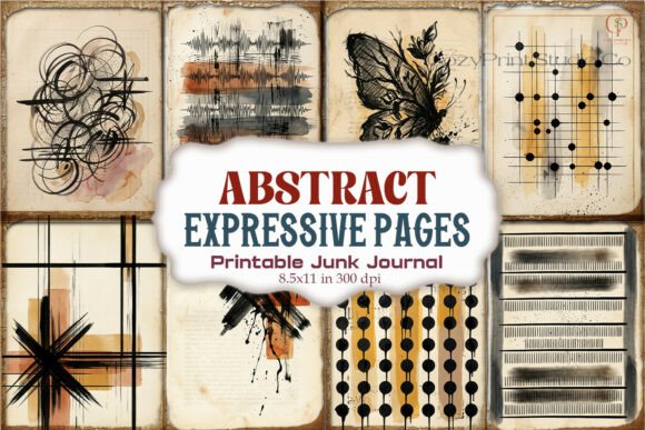 Abstract Expressive Junk Journal Pages