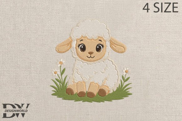 Baby Lamb Embroidery Design