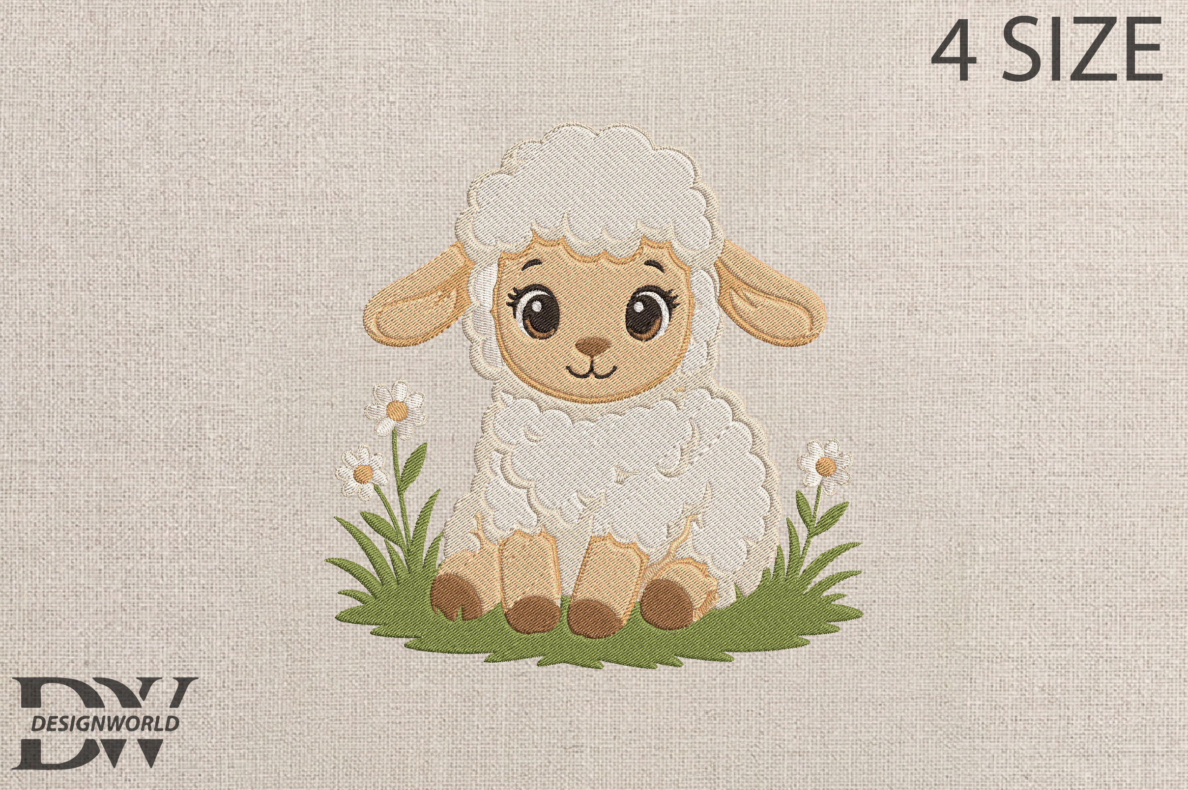 Baby Lamb Embroidery Design