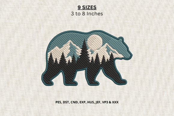 Bear Mountain Landscape Embroidery File
