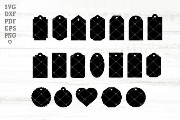 Blank Tag Shape SVG Bundle, 19 Gift Tag