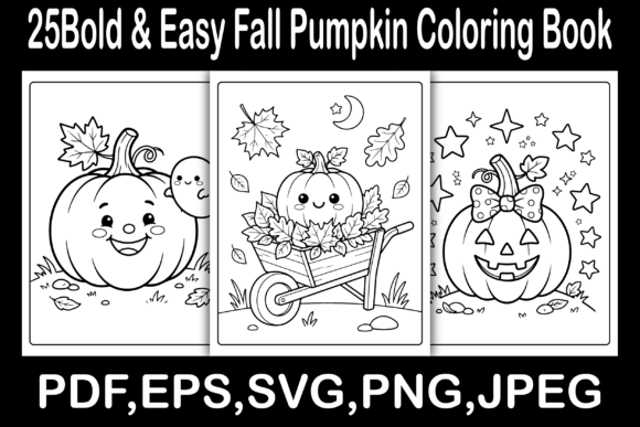 Bold & Easy Fall Pumpkin Coloring Book