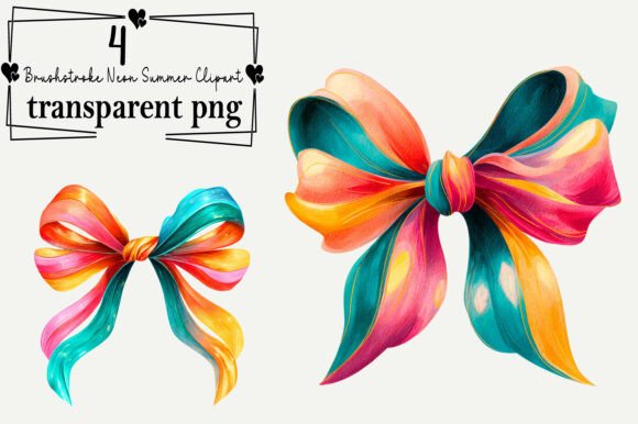 Brushstroke Neon Summer Clipart