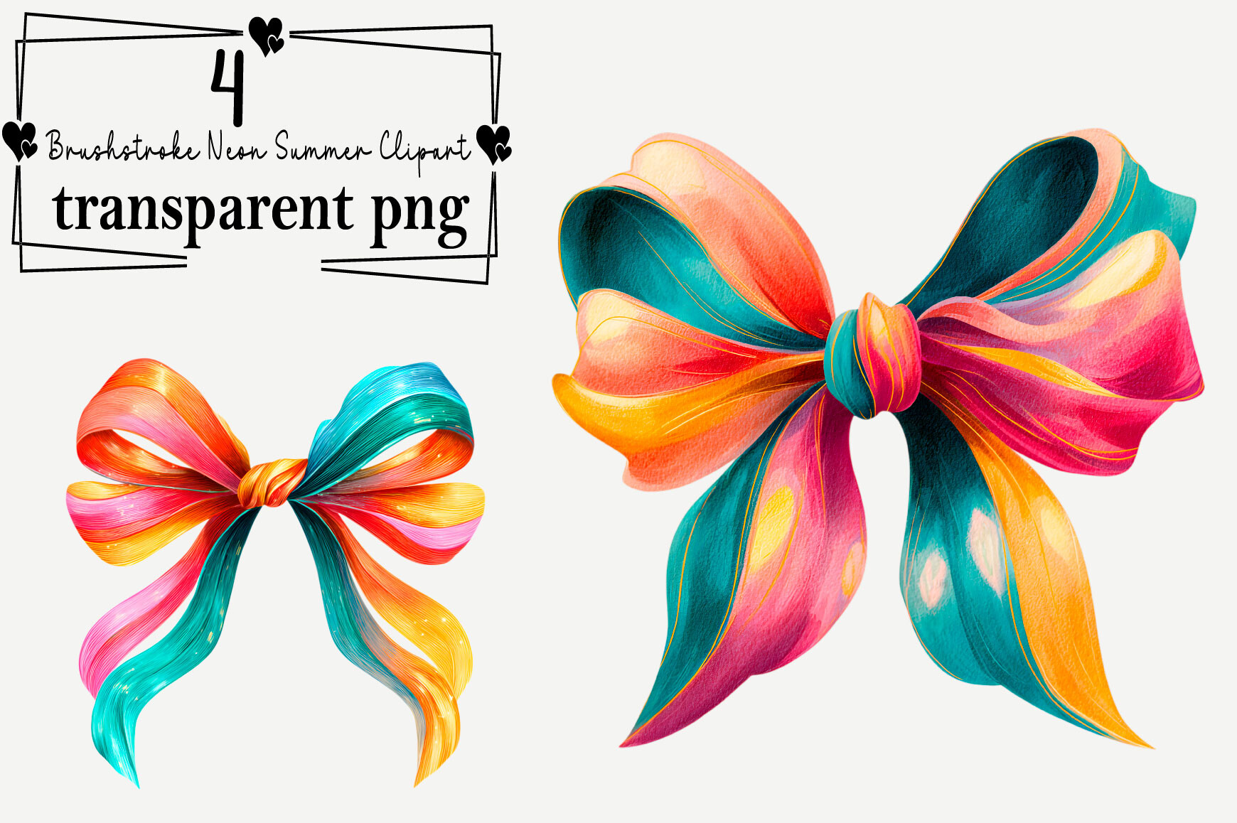 Brushstroke Neon Summer Clipart