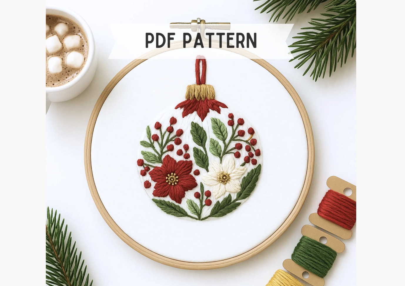 Christmas Ornament Embroidery Pattern